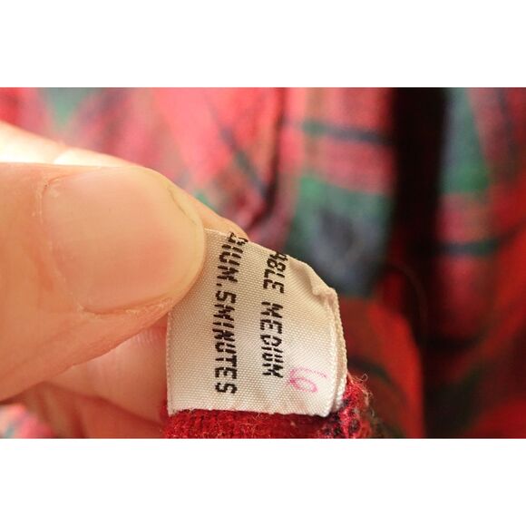 K-Mart Flannel Shirt Small Wool Blend 80s 70s Plaid Vintage Red Green - Picture 10 of 11